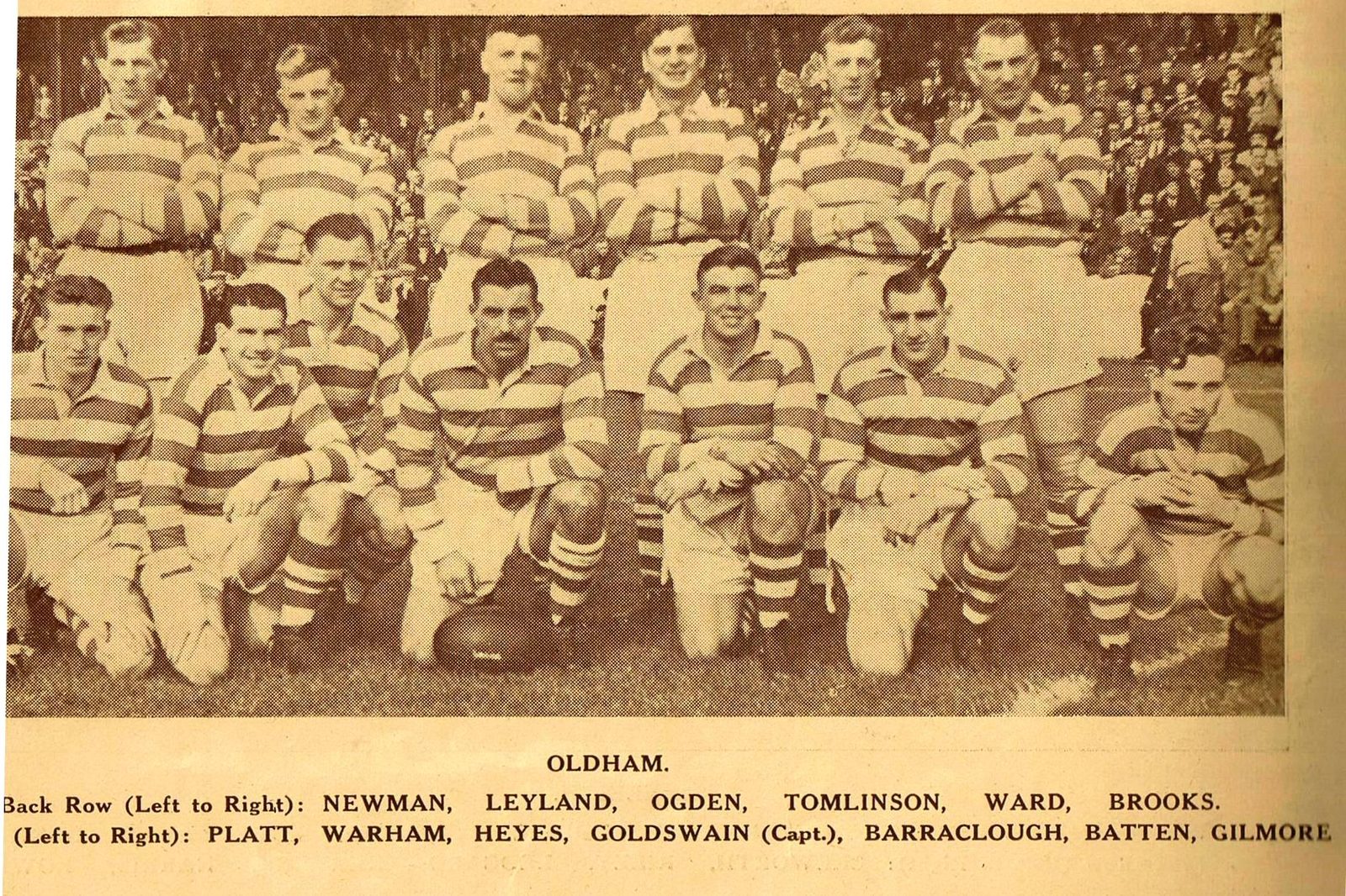 Oldham v Featherstone - October 8th 1949.