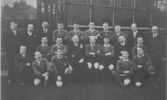 Oldham PAST team that played against the PRESENT in a charity match on January 3rd 1916.