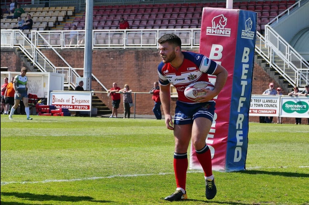 Dave Hewitt after scoring at West Wales - May 19th 2018.