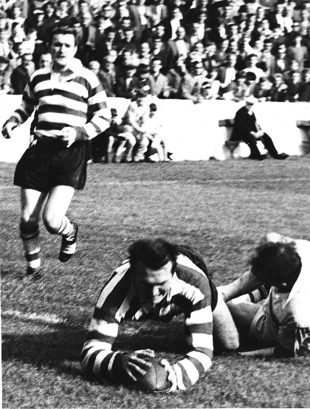 Charlie Bott scores against Whitehaven - Aug 31st 1962.