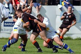 Oldham's Craig McDowell in action at Whitehaven - Aug 24th 203