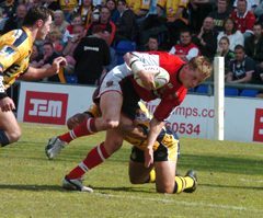 Jon Goddard is brought down v Whitehaven - May 15th 2005.