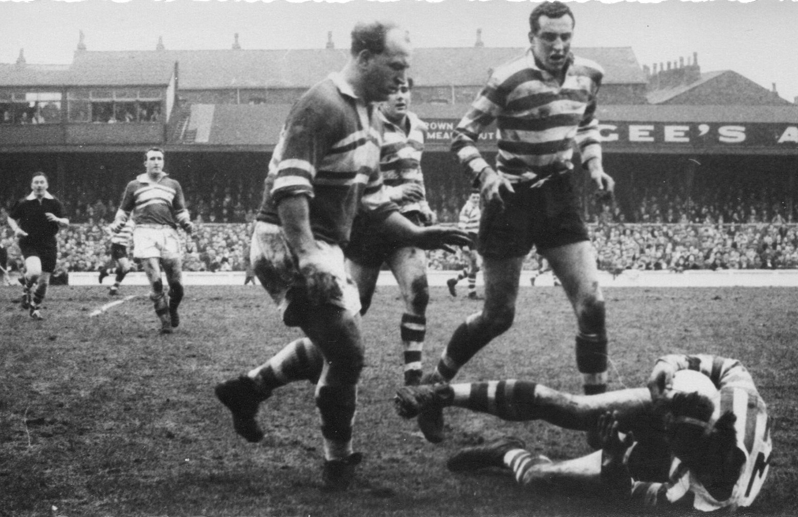 Brian Lord is brought down with Brian McTigue, Kevin Lloyd and John Rae in attendance - Jan 13th 1962.