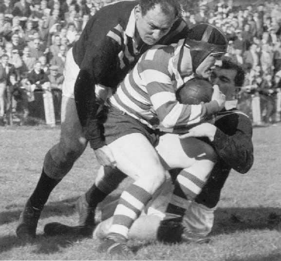 Trevor Simms is tackled by Vic Yorke - Sep 14th 1963.