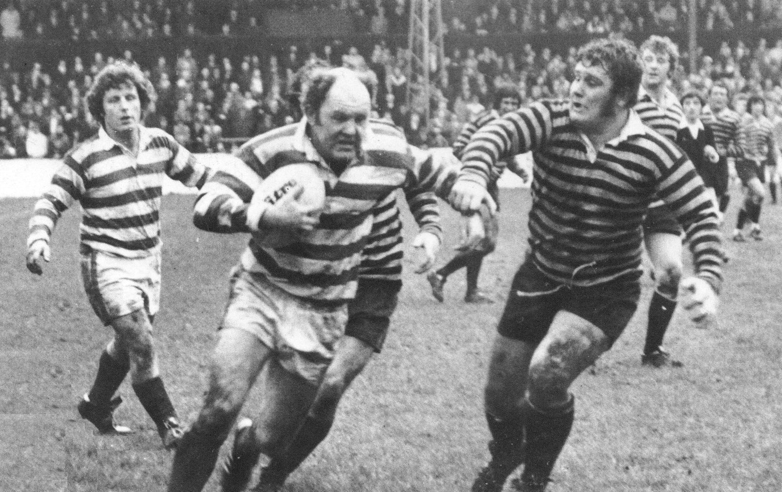 Kevin Flanagan breaks away from Billy Harris - Feb 29th 1976.