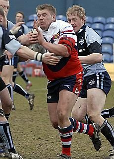 Adam Robinson - barges into the York defence - March 30th 2008