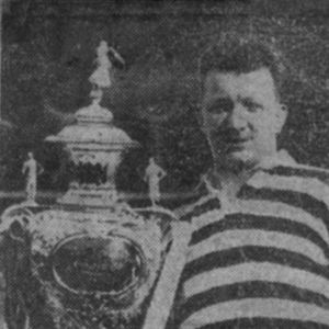 Herman Hilton with the Challenge Cup after victory over Hull KR - April 25th 1925.