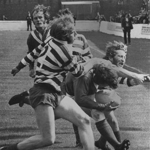 Bill Churm and Martin Murphy end a Rochdale attack - Aug 12th 1972.
