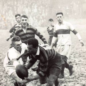 Alex Givvons scoops up a loose ball pursued by Izzy Davies with Edgar Brooks and Arthur Holsgrove looking on - Feb 2nd …