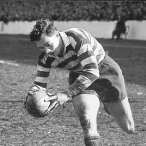 John Etty touches down for one of his two tries against St. Helens - April 14th 1956.