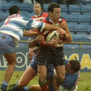 Mark Sibson is well held v Queensbury Jan 28th 2001.