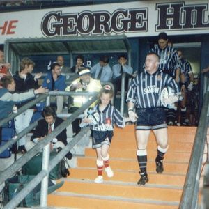 Martin Crompton lead out the Oldham team against Adelaide Rams - July 25th 1997.