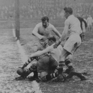 Almost! George Hesketh has a try disallowed with Herman Hilton in support - March 7th 1925.