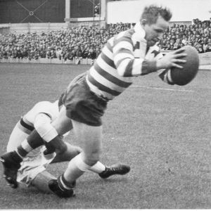 Frank Dyson scores a try at Blackpool - Sep 28th 1963.