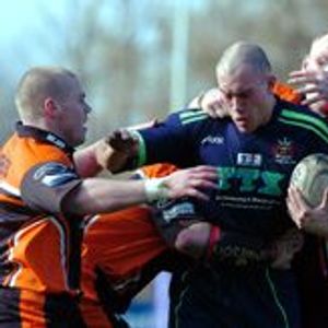 Roughyeds skipper Ricky Bibey in the thick of the action v Black pool - March 20th 2003.