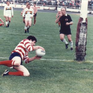 Ray Ashton scores under the posts at Bradford - Aug 28th 1983