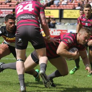 Jack Blagborough goes for the line at Odsal - July 17th 2017.