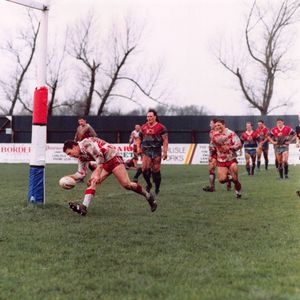 Sean Tyrer touches down at Carlisle - March 29th 1992.