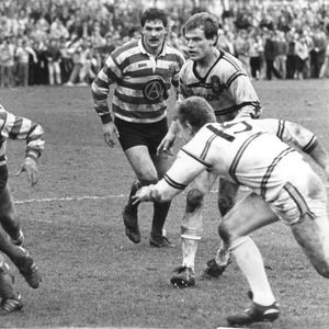 Hussein M'Barki in action the semi-final March 22nd 1986.