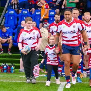 Jordan Turner (captain) leads out the team. Sunday April 14, 2024.