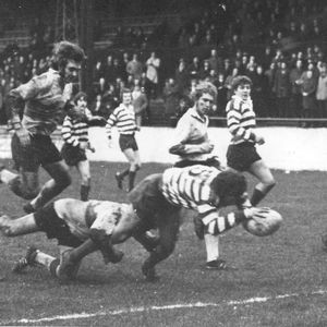Arthur Daley dives over against Doncaster - March 4th 1972.