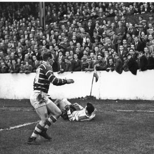 Terry O'Grady scores against Featherstone - Oct 1st 1955.