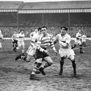 Ganley passes when challenged by Plunkett and Smales -April 7th 1958.