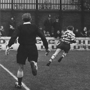 Joe Collins races over for a try v Huddersfield - March 27th 1965.