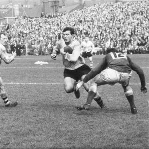 Harry Major charges through after a pass from Jack Pyecroft - April 11th 1964.
