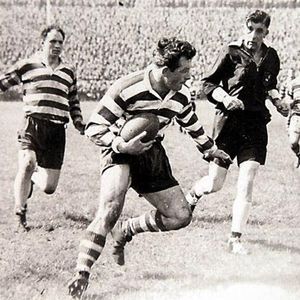 Dennis Ayres scores at Odsal - May 18th 1957.