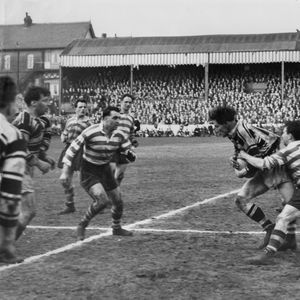 Pitchford makes the tackle as cracknell moves in - May 3rd 1958.