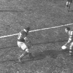 Jack Keith scores prior to record goal for Bernard Ganley - April 12th 1958.