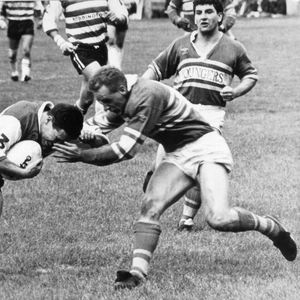 Des Foy in action v Leeds - Sep 4th 1988.