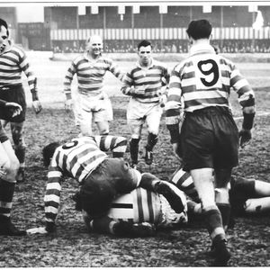 Stout defence from Oldham v Liverpool - March 3rd 1951.