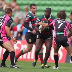 The Oldham defence closes in on a Skolars opponent - July 9th 2011.