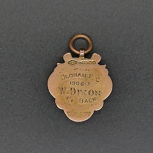 Billy Dixon - Oldham F C Challenge Cup Runners-Up Medal 1906/07