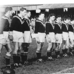 The Kiwis line up for the anthems Sep 29th 1951.