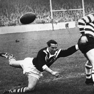 The ball eludes John Donovan and Brian Langton - Aug 31st 1965.