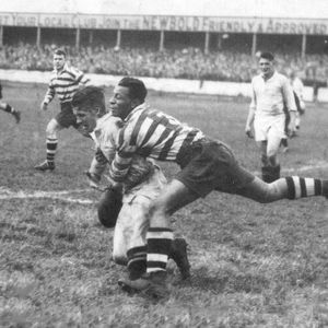A good tackle from Alex Givvons - Sep 14th 1935.