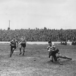 Pitchford is tackled by Chisnall - March 22nd 1958.