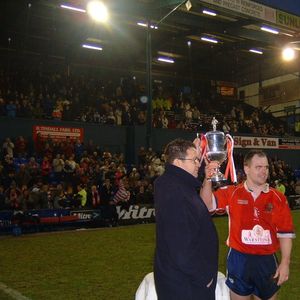 Chris Hamilton presents the Law Cup to John Hough - Jan 18th 2004.