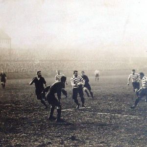 Jim Lomas in action on his Oldham debut against Runcorn - Feb 11th 1911.