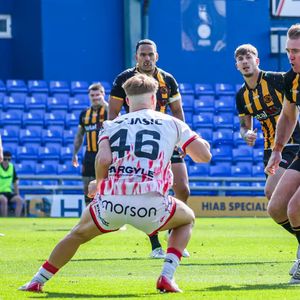 Matty Ashurst in possession against Salford. August 23, 2026