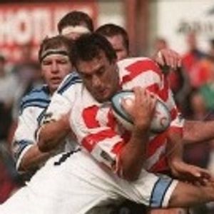 Reece Guy is well held v Sheffield. Last senior match at Watersheddings - Aug 25th 1996.