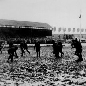 Muddy action from Oldham v St Helens - March 26th 1951.