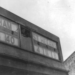 Scoreboard at the end of the match - April 14th 1956.