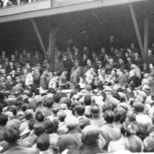 Frank Stirrup prepares to receive the Lancashire Cup - Oct 20th 1956.