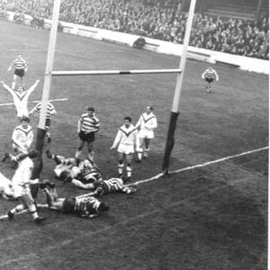 Charlie Bott has a try disallowed v St Helens - Jan 8th 1966.