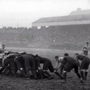Joe Lawton feeds the scrum v Swinton - Jan 12th 1901.