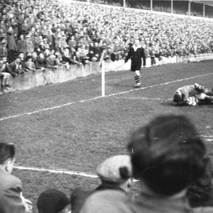 Dick Cracknell scores at Swinton - April 8th 1955.